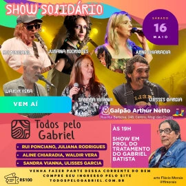 Cartaz do show solidário em apoio ao tratamento do Gabriel